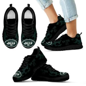 New York Jets Sneakers Tribal Flames Pattern Running Shoes For Men, Women Shoes13658