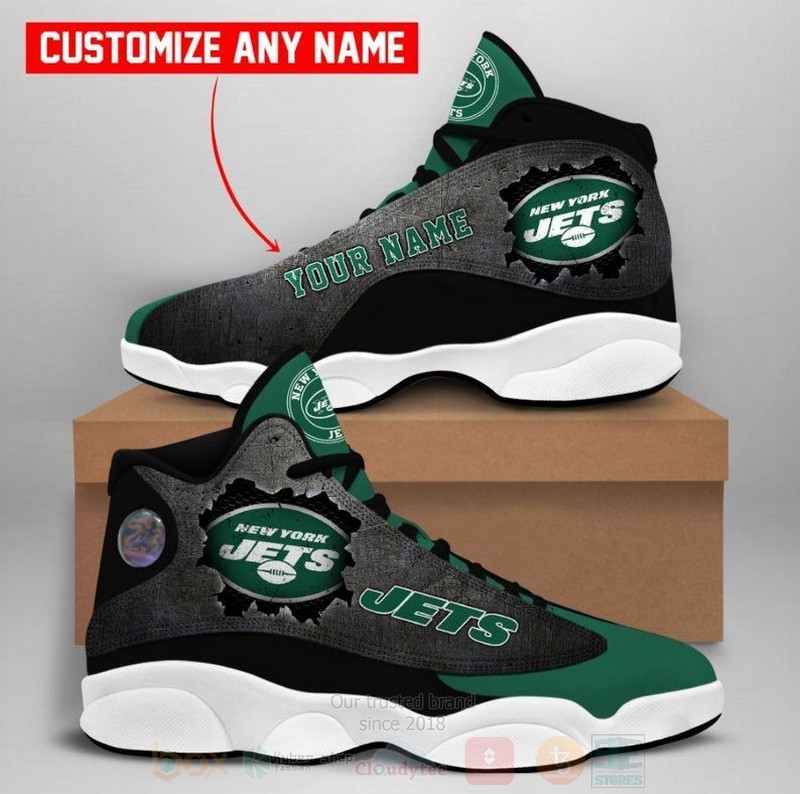 Best New York Jets NFL Custom Name Jordan 13 Sneakers